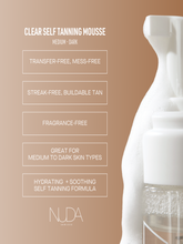 Load image into Gallery viewer, NUDA - Self Tanning Water Mousse - Medium to Dark 190ml
